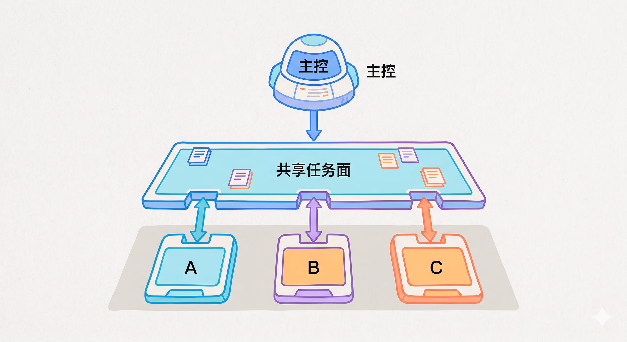 中心化编排拓扑示意图
